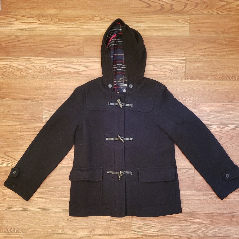 American Eagle black wool toggle coat womens MD